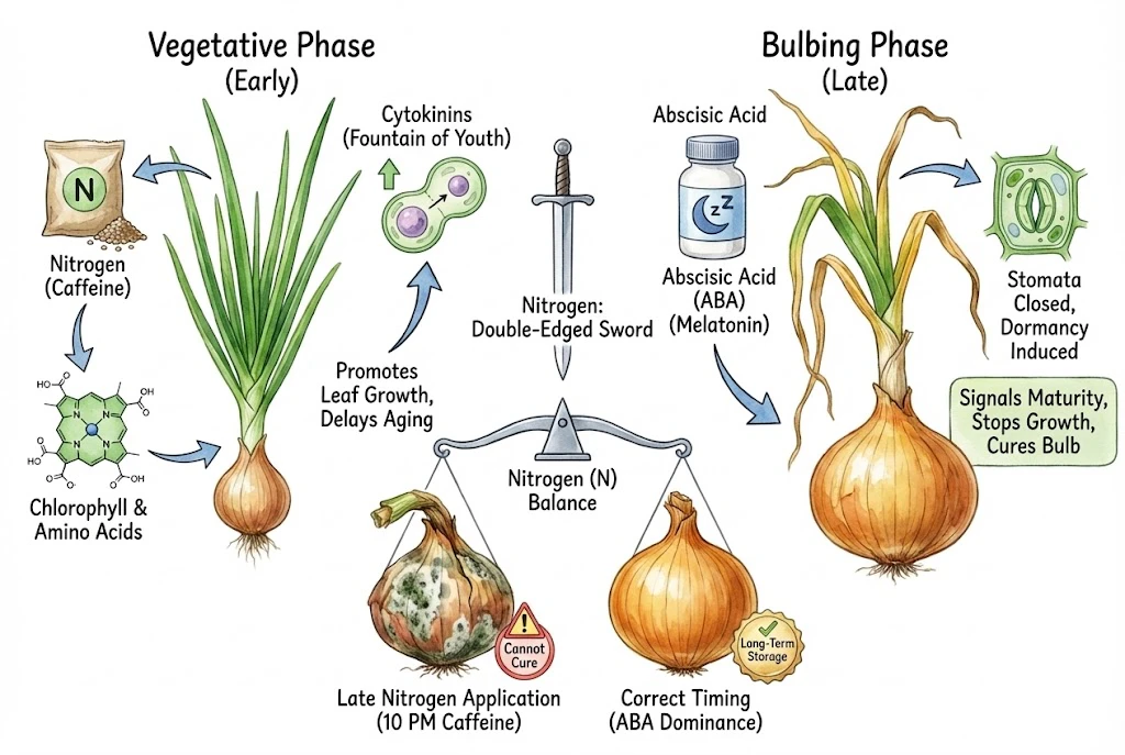 Illustration of shallow onion roots with sparse root hairs during early growth.