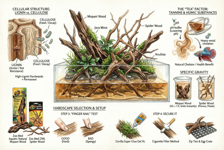 Paludarium Driftwood Guide: How to Choose Wood by Color, Shape & Plant Compatibility