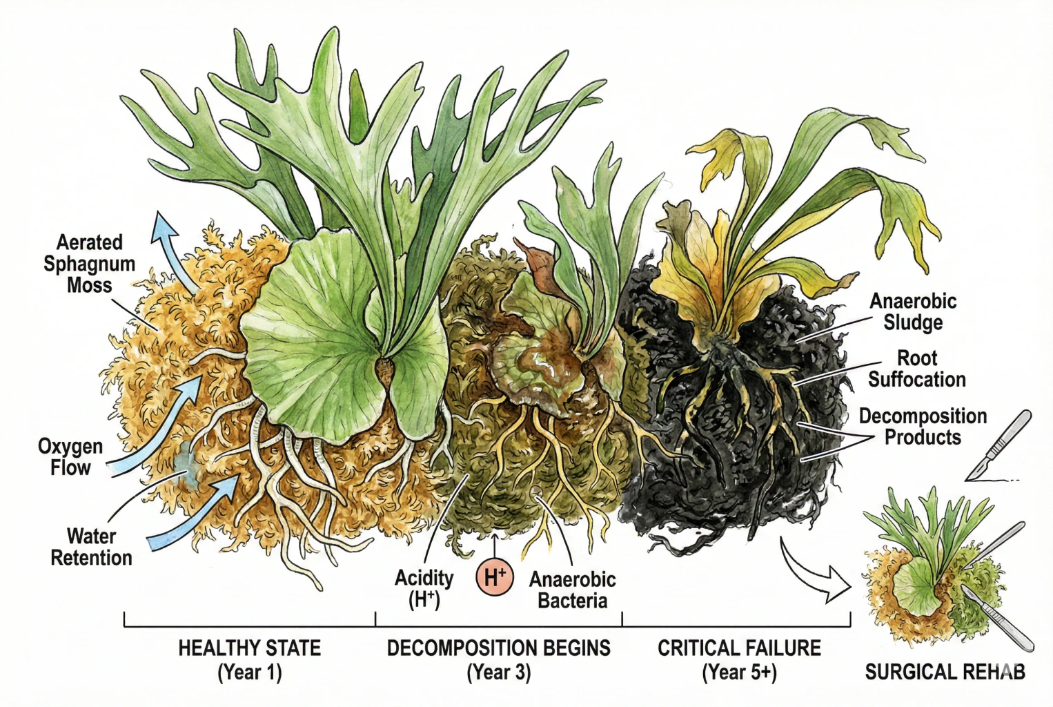 Sphagnum Moss for Staghorn Ferns: When to Replace & How to Identify Decay