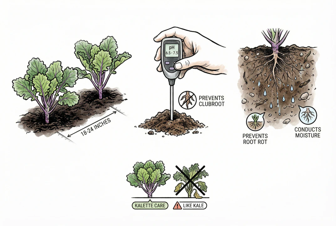 Conceptual summary of plant spacing and target soil pH