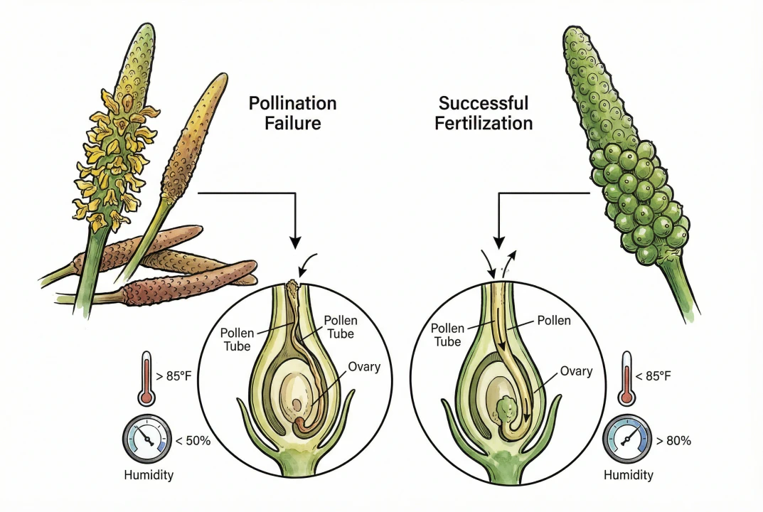 Conceptual illustration of a yellowing, aborted anthurium spadix