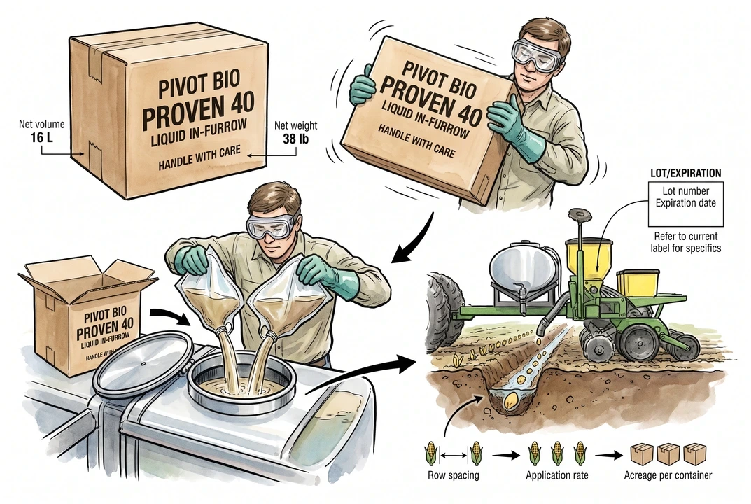 Liquid In-Furrow PROVEN 40 being mixed and applied through planter in-furrow equipment.