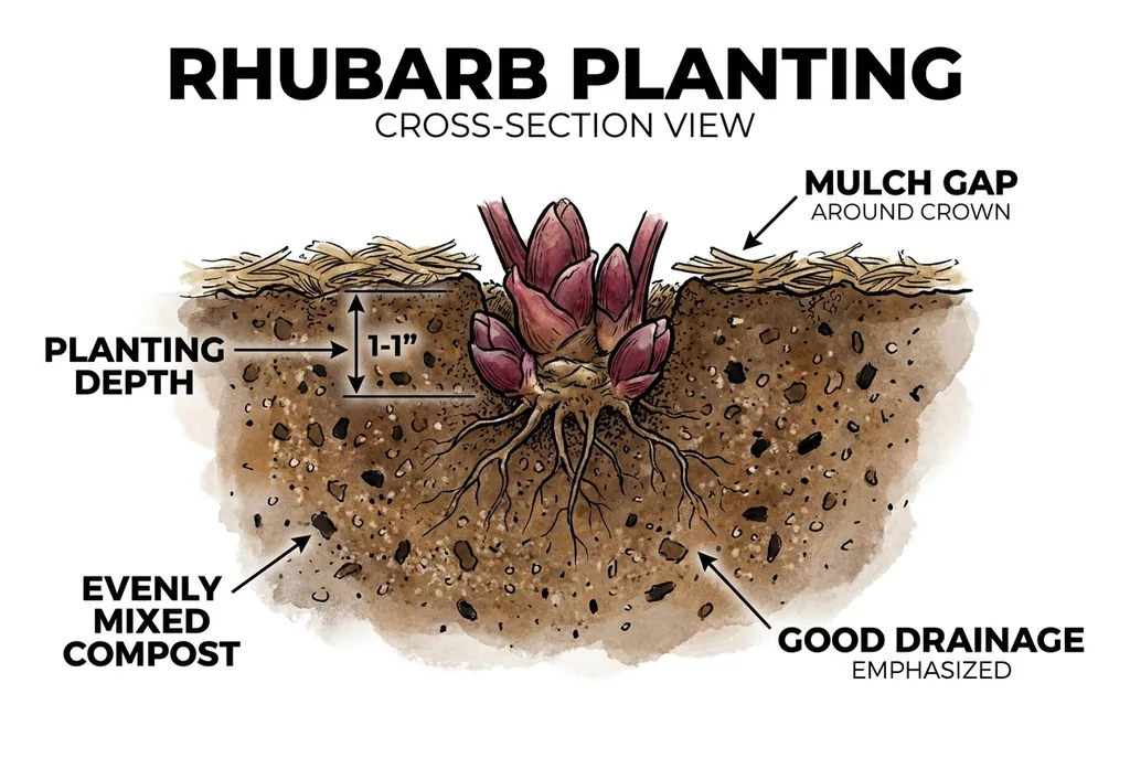 Illustration of amending sandy soil with organic matter to improve water retention.