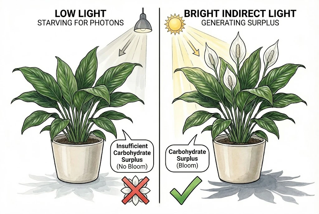 Light Impact Blooming in bright light vs. failure in deep shade.