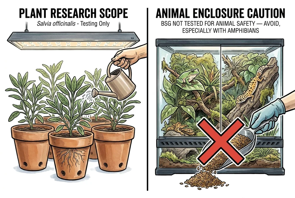 Illustration of a bioactive terrarium with springtails and isopods.