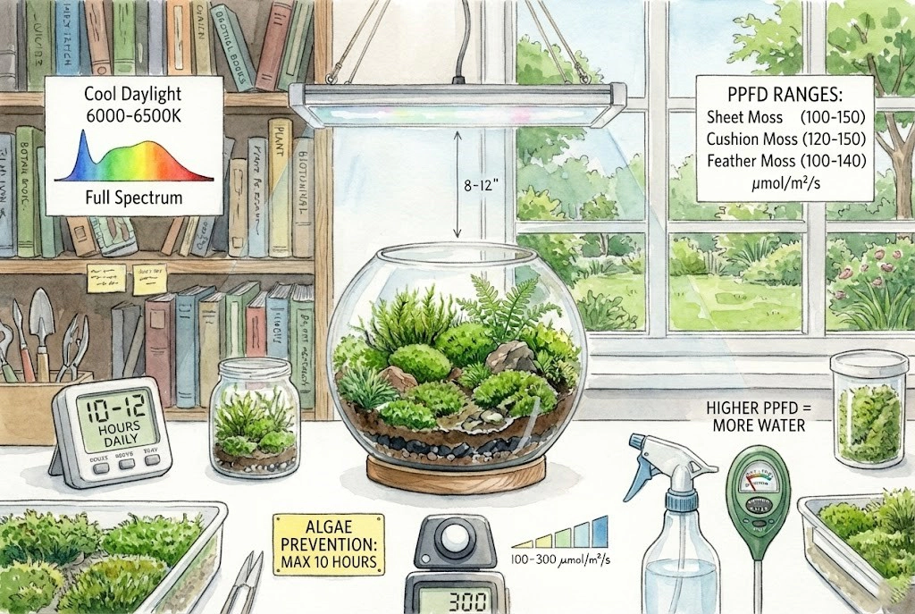 Full Spectrum LED Lighting Schedule for Moss Growth Guide