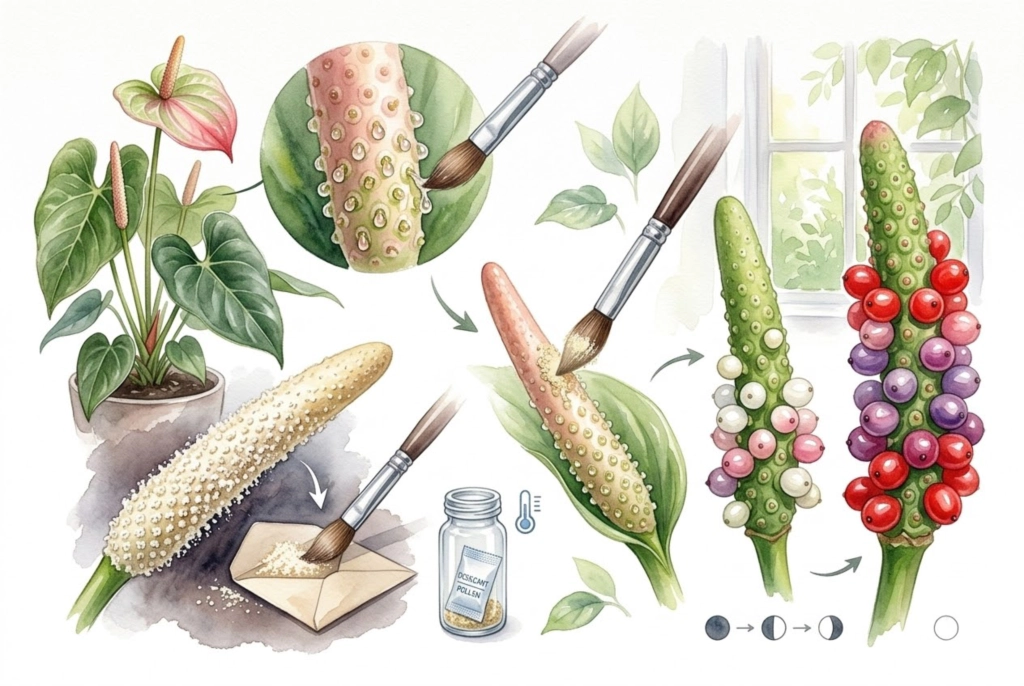 How to Pollinate Anthurium: Female & Male Stages, Stigmatic Fluid and Pollen Guide