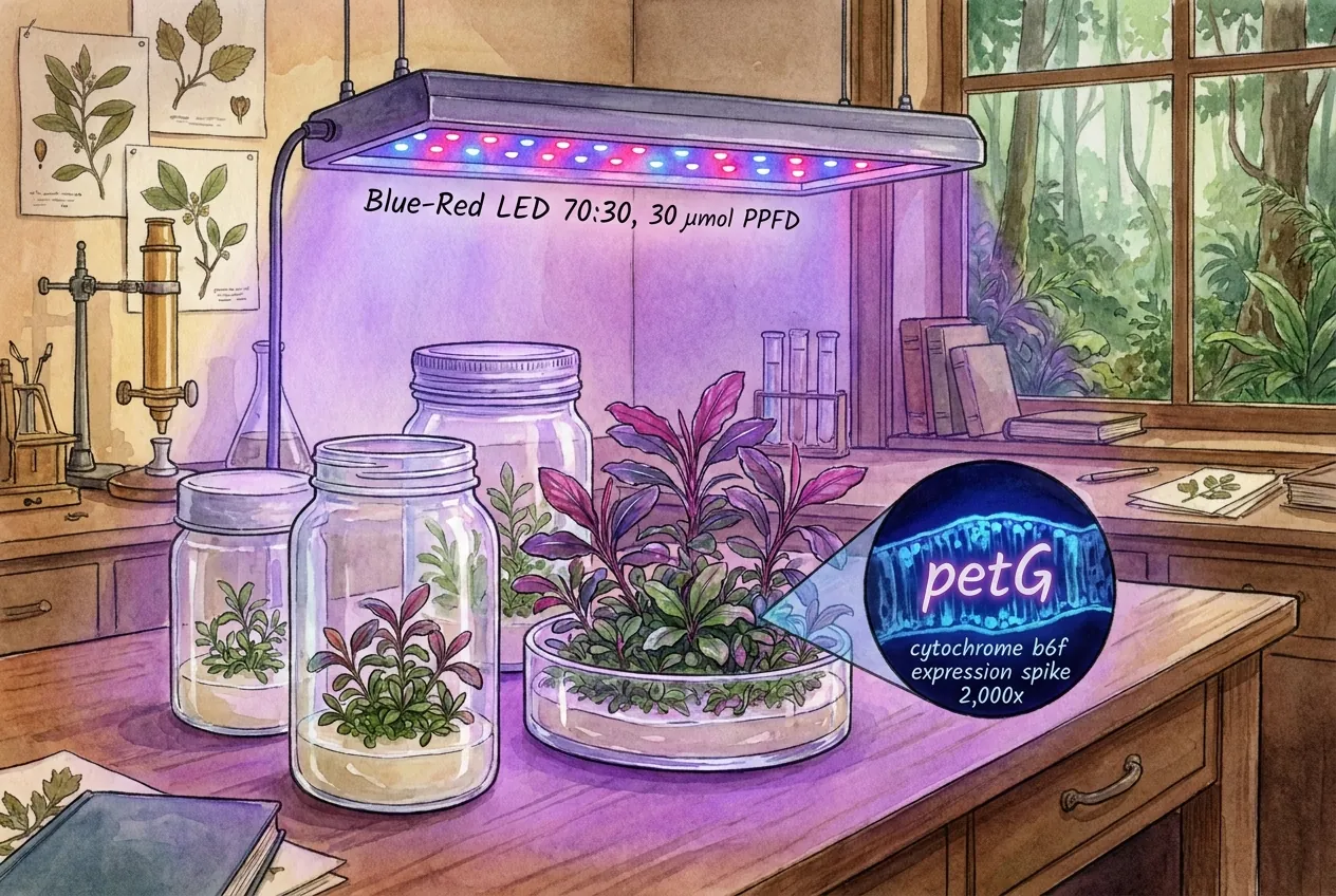 Bucephalandra Tissue Culture Under Red/Blue LEDs (2025)