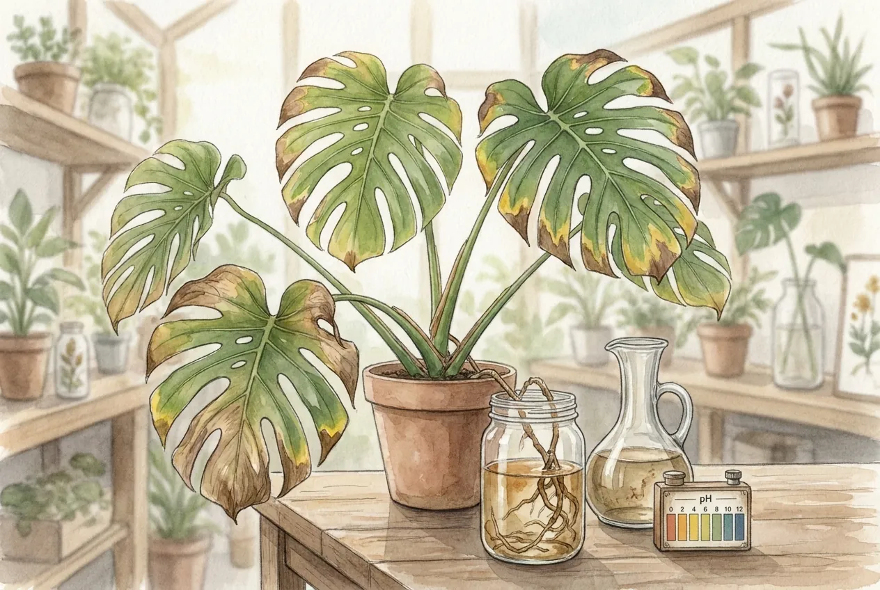 Monstera, Acidic Tap Water, and pH: What the Evidence Actually Supports