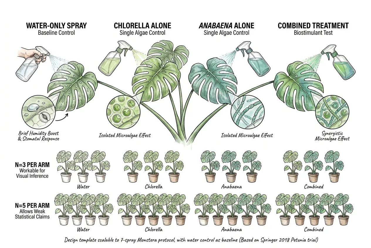 Illustration of four groups: a water control and three treatments; conceptual