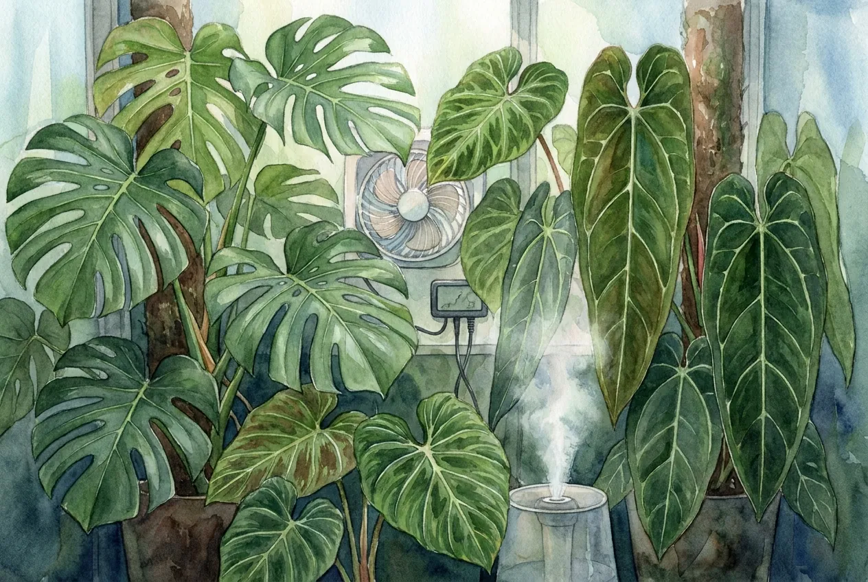Plant Cabinet VPD Control: Fan, Humidifier & Sensor