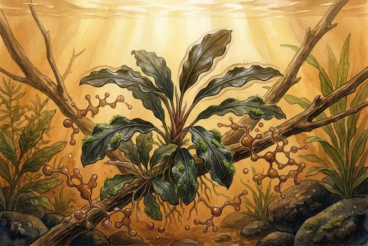 Bucephalandra Algae Lockout: Why Tannin Tanks Stay Clean