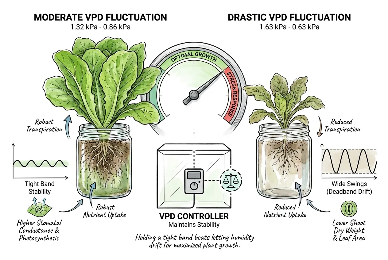 Two VPD fluctuation regimes from the lettuce study and their effect on growth
