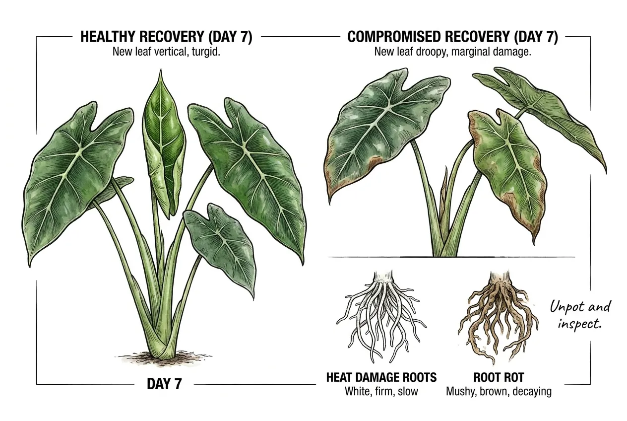 A new Frydek leaf unfurling, shown as one recovery indicator