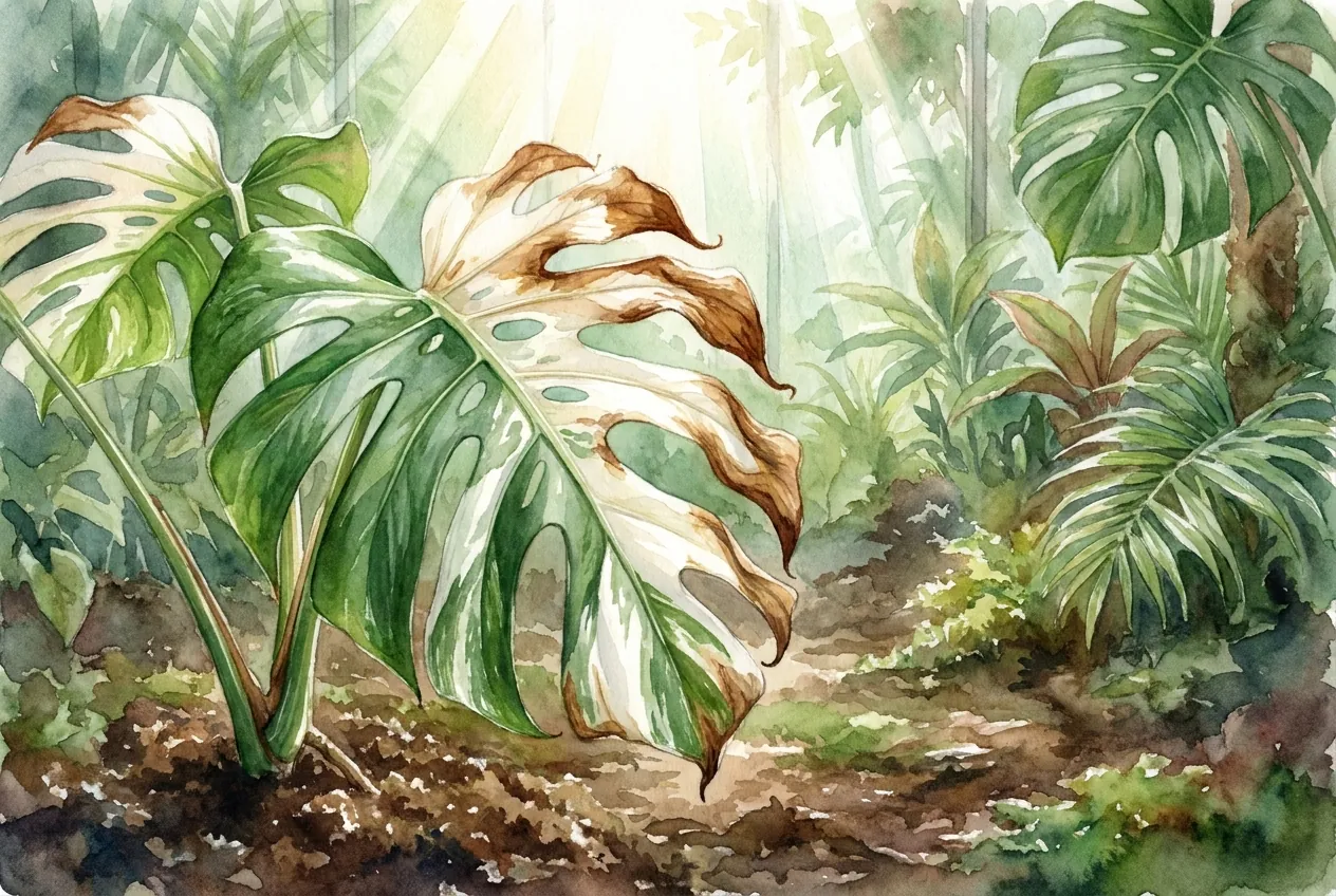 Monstera Albo Sunburn: Why White Sectors Cook First