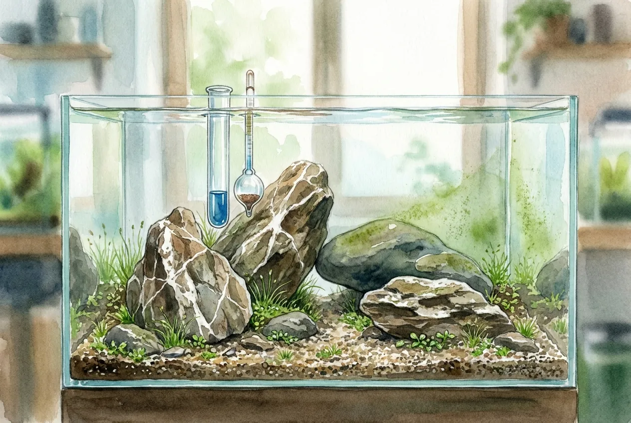 Iwagumi Stones Raising KH: Test Before Algae Starts