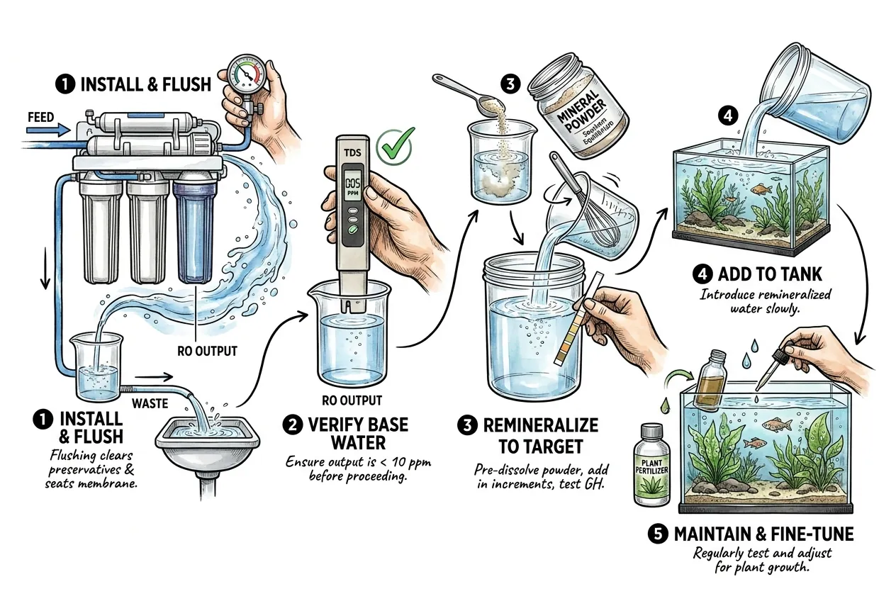 Illustration of the RO remineralization workflow
