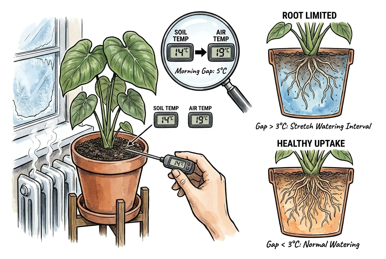 Botanical illustration for: Measuring the root zone against the room