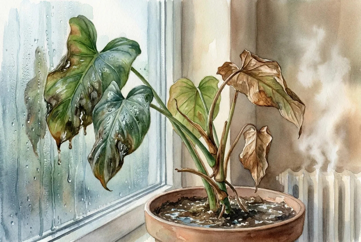 Philodendron Leaf Rot When Heating Starts: Wet vs Dry