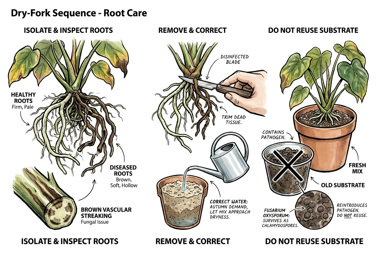 Botanical illustration for: The dry-fork sequence